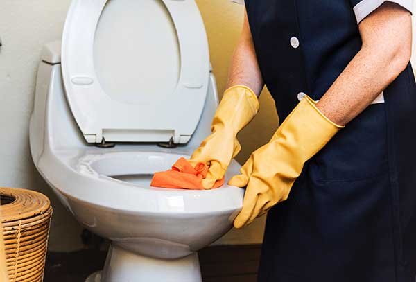 Bad putzen-Toilette reinigen