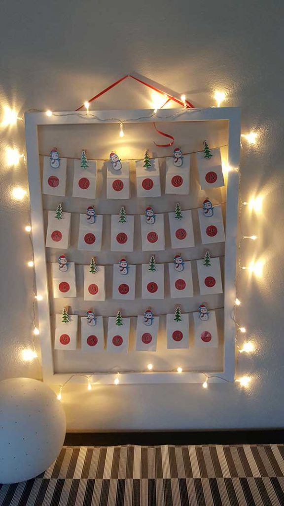 memoboardkalender mit licht