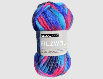 Strickgarn Filz petrol gemustert