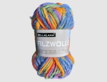 Strickgarn Filz bunt gemustert