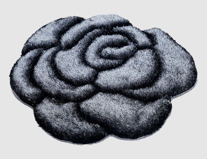 Teppich Rose anthrazit 3D