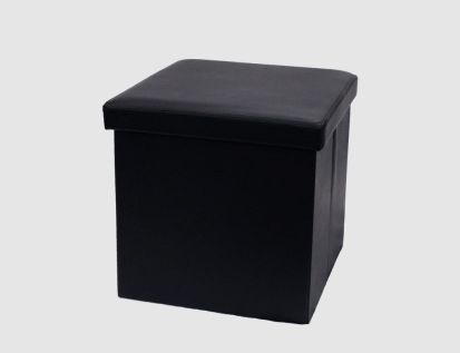 Sitzhocker Kunstleder faltbar schwarz
