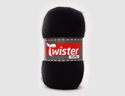 Strickgarn Fluffy Schwarz