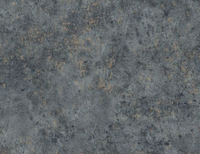 Papiertapete Beton Blau, Kupfer