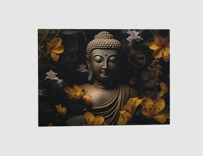 Bild Buddha-Statue mit Blumen
