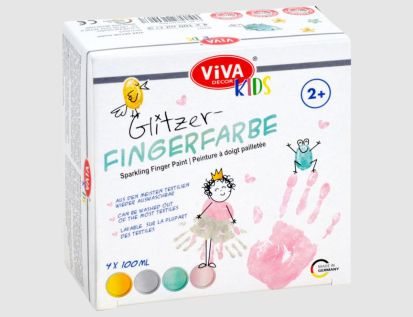 Fingerfarbe Glitzer 4er Set