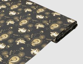 Dekostoff Harry Potter Schwarz, Gold