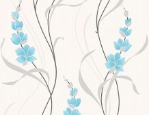 Vinyltapete Blume Aqua