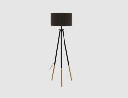 Stehleuchte Stoff Gold