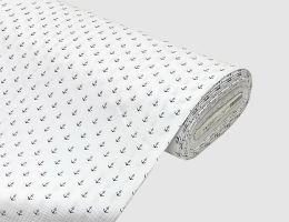 Musselin Double Gauze Anker Weiß