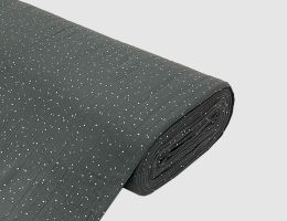Musselin Double Gauze Punkte Grau