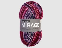 Strickgarn Mirage beere gemustert