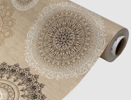 Wachstuch Mandala Beige