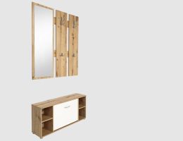 Garderobe Kick Artisan Oak, Weiß