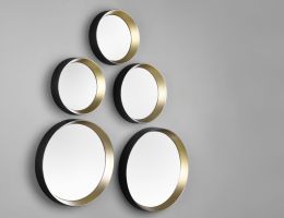 Spiegelset Lia Schwarz, Gold