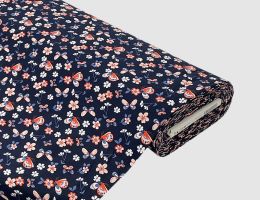 Jerseystoff Schmetterlinge Dunkelblau