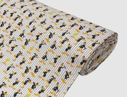Jerseystoff Daffy, Tweety Grau