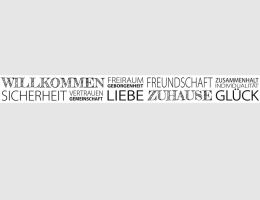 Tapetenborte Vlies Text S/W