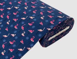 Jerseystoff Flamingo Blau