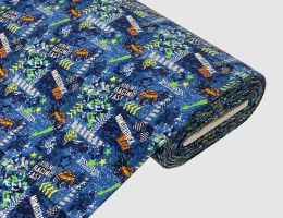 Jerseystoff Monstertruck Blau