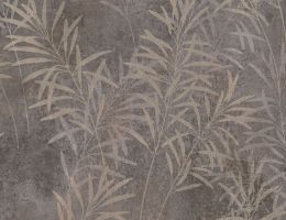 Vliestapete Blume Grau Creme
