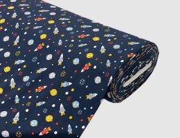 Jerseystoff Weltraum Blau