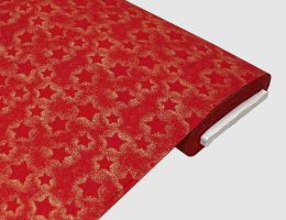 Dekostoff Sterne Rot, Gold