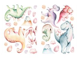 Wandtattoo Dinos Bunt