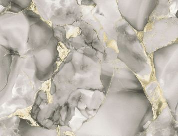 Vliestapete Marmor Grau, Gold