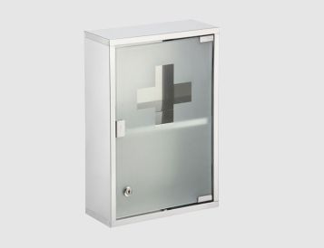 Medizinschrank-Metall-Glastür
