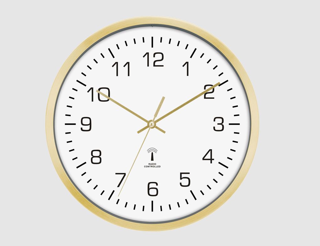 funk wanduhr goldfarben