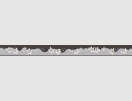 Abb. Tapetenborte Vinyl Blume Schwarz