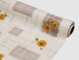 Abb. Wachstuch Sonnenblumen Beige