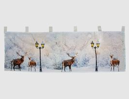 Abb. LED-Scheibengardine Hirsche Bunt