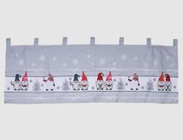Abb. LED-Scheibengardine Wichtel Grau