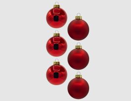 Abb. Weihnachtskugeln Rot Glas Ø8cm matt & glänzend