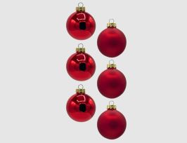 Abb. Weihnachtskugeln Rot Glas Ø6cm matt & glänzend