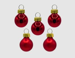 Abb. Weihnachtskugeln Rot Glas Ø2cm matt & glänzend