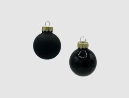 Abb. Weihnachtskugeln Schwarz Glas Ø3cm matt & opal