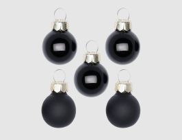 Abb. Weihnachtskugeln Schwarz Glas Ø2cm matt & glänzend