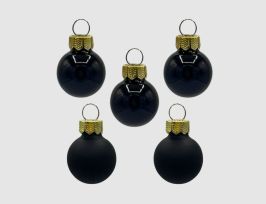 Abb. Weihnachtskugeln Schwarz Glas Ø2cm matt & glänzend