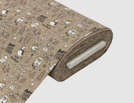 Abb. Dekostoff Happy Christmas Beige