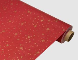 Abb. Wachstuch Sterne Rot, Gold