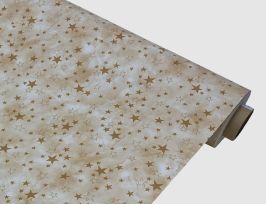 Abb. Wachstuch Sterne Beige, Gold