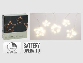 Abb. Lichtervorhang LED Warmweiß Sterne 120cm