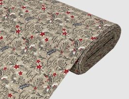 Abb. Dekostoff X-Mas Zweige Beige