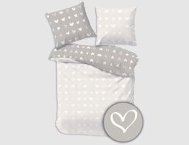 Abb. Bettwäsche Wende Herzen Beige 135x200cm