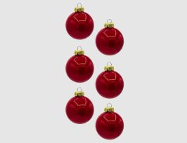 Abb. Weihnachtskugeln Rot Glas Ø6cm opal