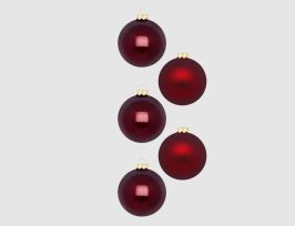 Abb. Weihnachtskugeln Bordeaux Glas Ø6cm matt & opal