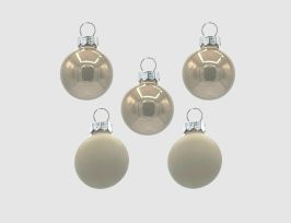Abb. Weihnachtskugeln Taupe, Alabaster Glas Ø3cm supermatt & opal